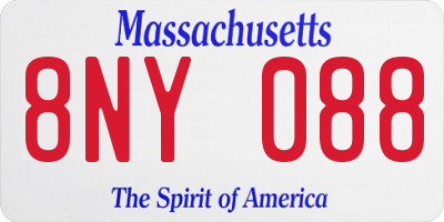 MA license plate 8NY088