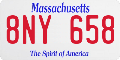 MA license plate 8NY658