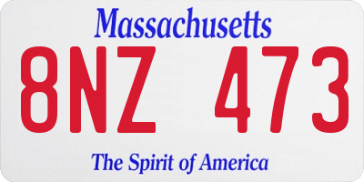 MA license plate 8NZ473