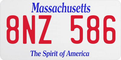 MA license plate 8NZ586