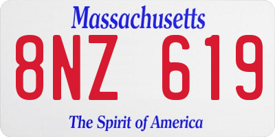 MA license plate 8NZ619