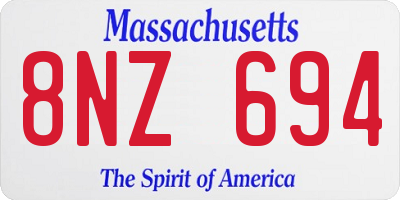 MA license plate 8NZ694