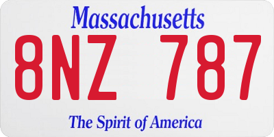 MA license plate 8NZ787