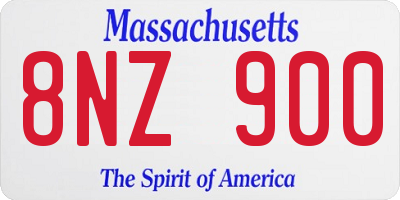 MA license plate 8NZ900