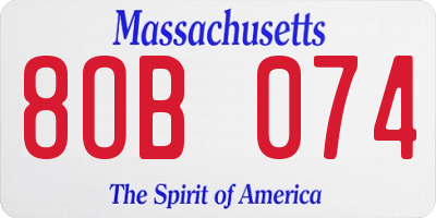 MA license plate 8OB074