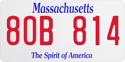 MA license plate 8OB814