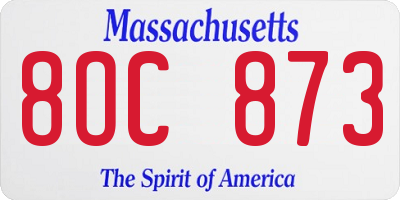MA license plate 8OC873