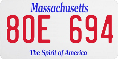 MA license plate 8OE694