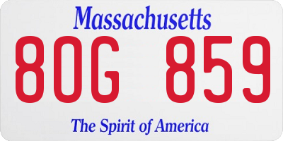 MA license plate 8OG859
