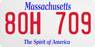 MA license plate 8OH709