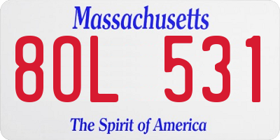 MA license plate 8OL531