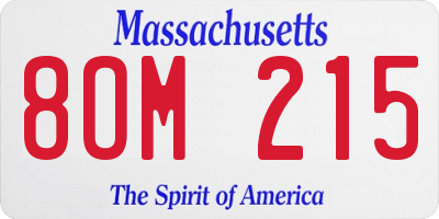 MA license plate 8OM215