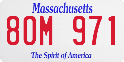 MA license plate 8OM971