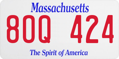 MA license plate 8OQ424