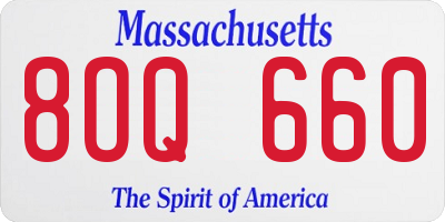 MA license plate 8OQ660
