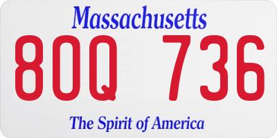 MA license plate 8OQ736