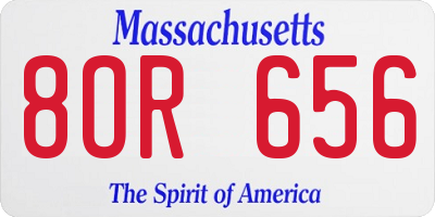MA license plate 8OR656
