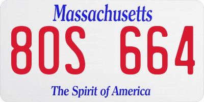 MA license plate 8OS664