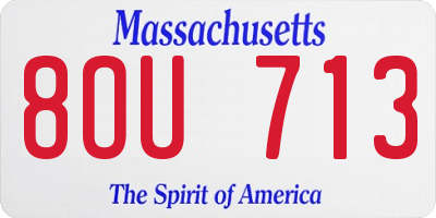 MA license plate 8OU713
