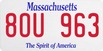 MA license plate 8OU963