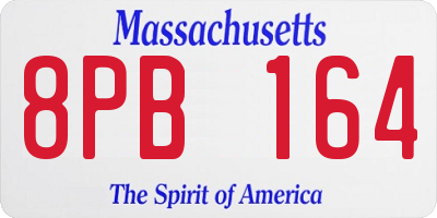 MA license plate 8PB164