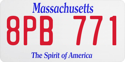 MA license plate 8PB771