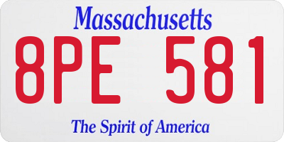 MA license plate 8PE581