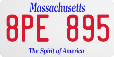 MA license plate 8PE895