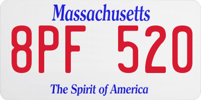 MA license plate 8PF520
