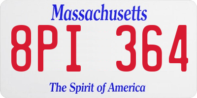 MA license plate 8PI364