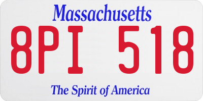 MA license plate 8PI518