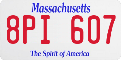 MA license plate 8PI607
