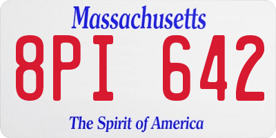 MA license plate 8PI642