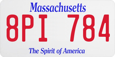 MA license plate 8PI784