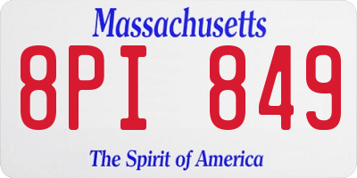MA license plate 8PI849