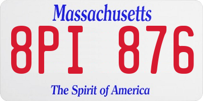MA license plate 8PI876