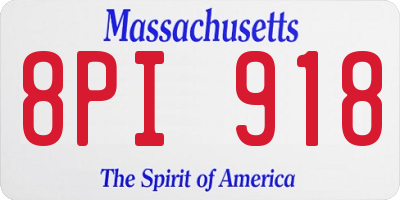 MA license plate 8PI918