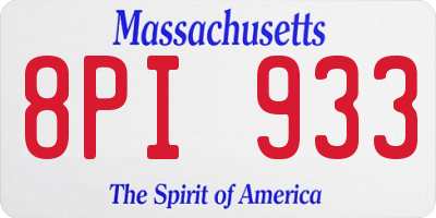 MA license plate 8PI933