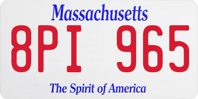 MA license plate 8PI965