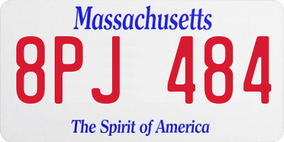 MA license plate 8PJ484