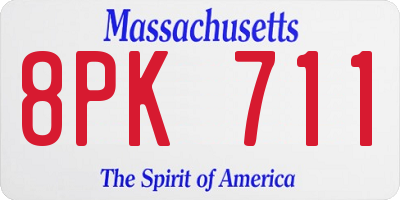 MA license plate 8PK711