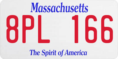 MA license plate 8PL166