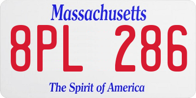 MA license plate 8PL286