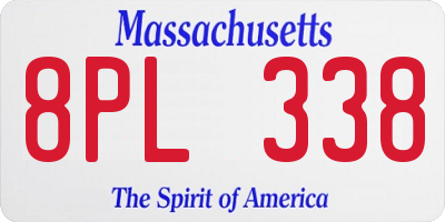 MA license plate 8PL338