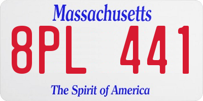 MA license plate 8PL441