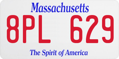 MA license plate 8PL629