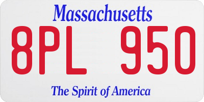 MA license plate 8PL950