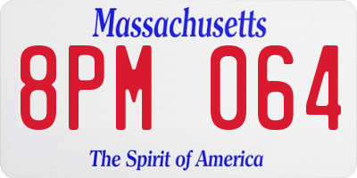 MA license plate 8PM064