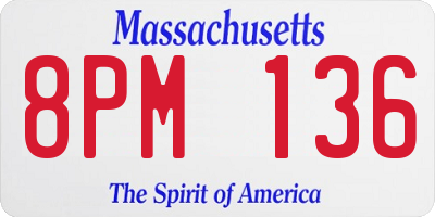 MA license plate 8PM136