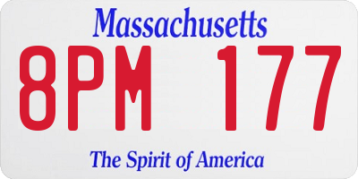 MA license plate 8PM177